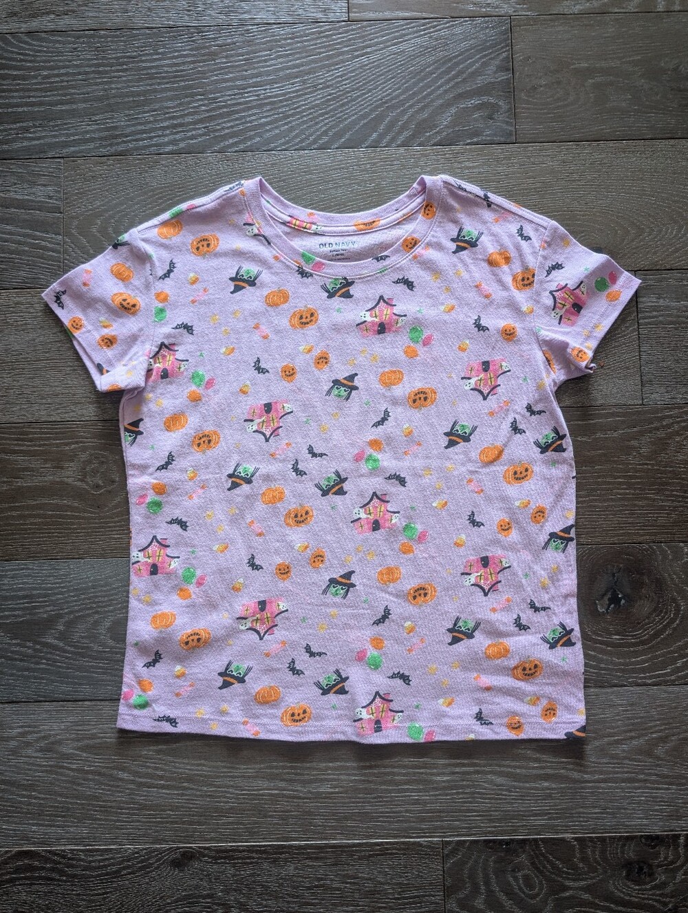 3/$15 - Old Navy Girls Purple Halloween Icons Tee Size Large 10-12